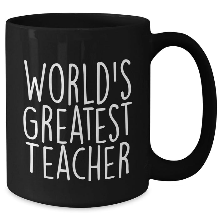 Funny World's Greatest Teacher Quote Black Coffee Mugs, Teacher Gifts from Family, Friends, Coworkers, Gifts for Men, Women, on Mother's Day, Unique Teacher Appreciation - Additional