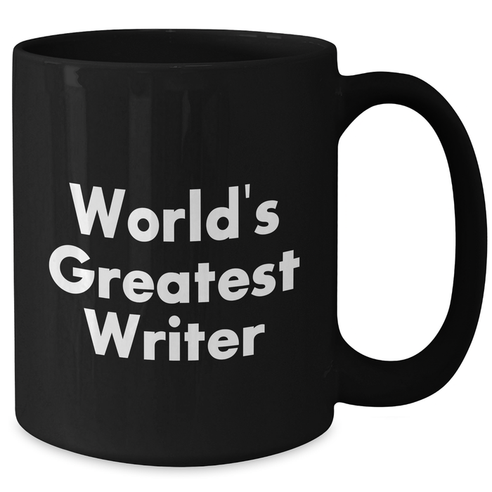 Writer Gifts, Funny Black Coffee Mug, 'World's Greatest Writer' Quote, Gifts from Mom for Dad on Father's Day - Additional