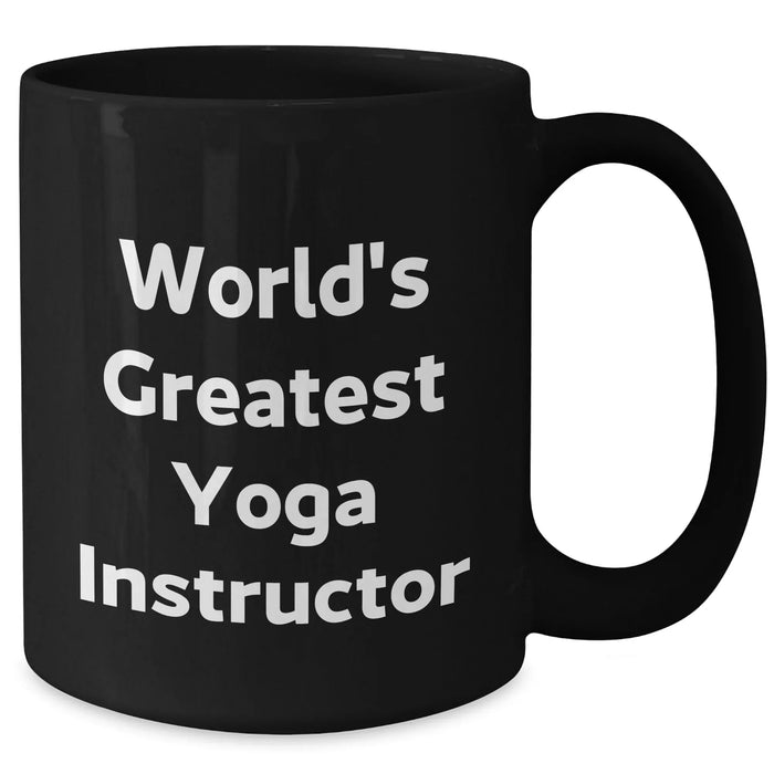 Funny World's Greatest Yoga Instructor Gifts for Dad's Yoga Instructor Black Coffee Mug - Additional
