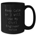 Civil Engineer Humor Gifts from Men to Civil Engineer Dad on Father's Day, Black Coffee Mug, Keep Calm Or I Will Use My Civil Engineer Voice - Additional