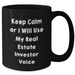 Real Estate Investor Gifts, Funny Black Coffee Mug, 'Keep Calm Or I Will Use My Real Estate Investor Voice', Gifts from Mom, Unique Mother's Day Unique Gifts for Real Estate Investor - Additional