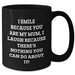 Funny Mum Gifts from Men to Mum, I Smile Because You Are My Mum, Unique Black Coffee Mug for Father's Day - Additional