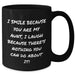 Aunt Gifts from Family - I Smile Because You Are My Aunt, Funny Black Coffee Mug - Father's Day Unique Gifts for Men - Additional