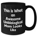 Funny Unbiological Mom Gifts, Unbiological Mom Black Coffee Mug, This Is What An Awesome Unbiological Mom Looks Like, Gifts from Men, Gifts for Unbiological Mom - Father's Day Unique Gifts - Additional