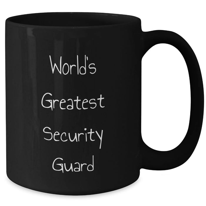 Funny Security Guard Gifts from Family - World's Greatest Security Guard Black Coffee Mug for Father's Day - Additional