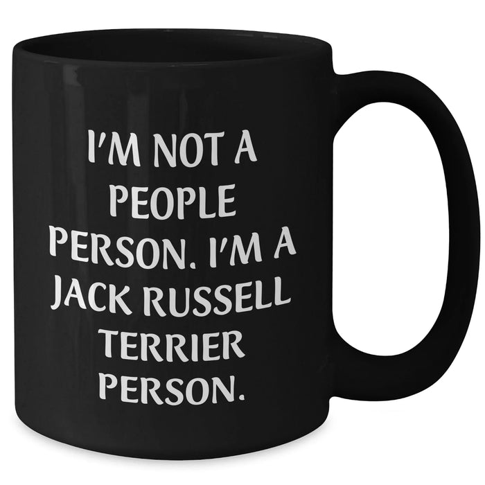 Funny Jack Russell Terrier Dog Gifts for Men, 'I'm Not A People Person. I'm A Jack Russell Terrier Person.' Black Coffee Mug for Father's Day from Friends - Additional