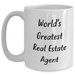 World's Greatest Real Estate Agent Funny Gifts from Men to Real Estate Agent Friends and Coworkers on Father's Day White Coffee Mug - Main