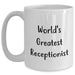 Funny World's Greatest Receptionist Gifts for Dad's 15oz White Coffee Mug, Perfect for Coworkers, Family and Friends - Main