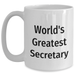Witty World's Greatest Secretary Funny Quote White Coffee Mug, Gifts from Friends to Family for Secretary on Father's Day - Main