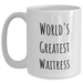Funny Waitress Gifts from Friends, Unique White Coffee Mug for World's Greatest Waitress, Father's Day Unique Gifts - Main