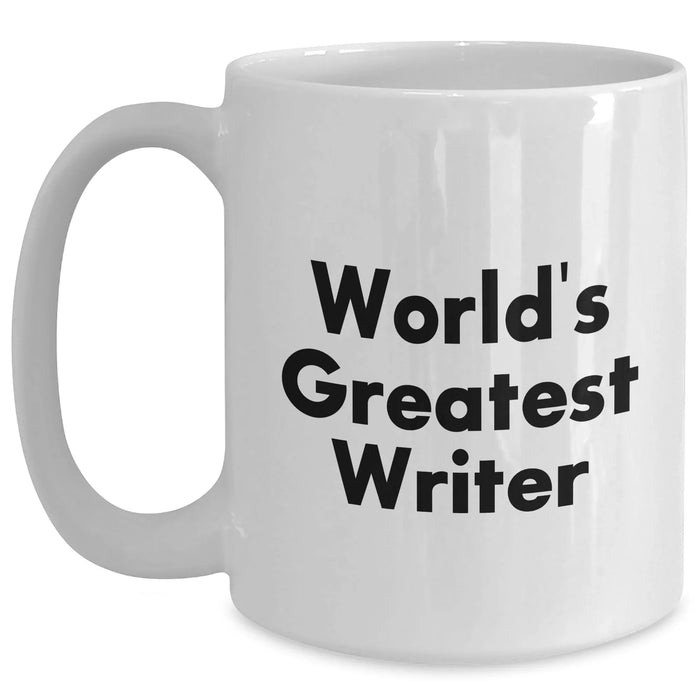 Funny Quote World's Greatest Writer Gifts for Men White Coffee Mug, Father's Day Unique Gifts from Family - Main