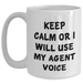 Agent's Humor White Coffee Mug, 'Keep Calm Or I Will Use My Agent Voice', Gifts from Men to Agent, Unique Father's Day Unique Gifts - Main