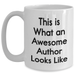 Funny Author Gifts from Friends for Awesome Authors on Father's Day Unique White Coffee Mugs - Main