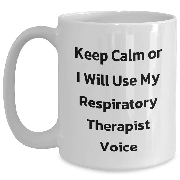 Funny Respiratory Therapist Gifts, Keep Calm White Coffee Mug for Men, Gifts from Family on Father's Day - Main