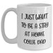 Funny Collie Dog Lover Gifts from Men to Friends on Father's Day - 'I Just Want To Be A Stay At Home Collie Dad' White Coffee Mug - Main