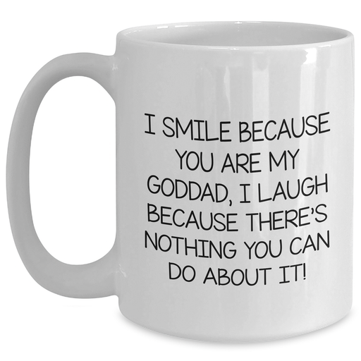 Laughter and Love Goddad Gifts from Men to Goddad, Unique White Coffee Mug for Mother's Day - Main