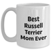 Adorable Russell Terrier Mom Coffee Mug - Best Dog Lover Gifts for Russell Terrier Dog Owners - Unique Father's Day Presents From Wife - Funny White Ceramic 11oz / 15oz - Main
