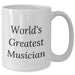 Funny Musician Gifts for Dad - 'World's Greatest Musician' White Coffee Mug, Gifts from Family for Musician, 11oz or 15oz - Additional