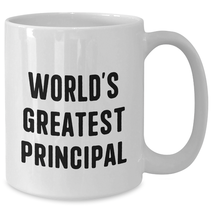 World's Greatest Principal Funny White Coffee Mug Gifts for Principal from Family on Father's Day - Additional