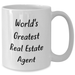 World's Greatest Real Estate Agent Funny Gifts from Men to Real Estate Agent Friends and Coworkers on Father's Day White Coffee Mug - Additional