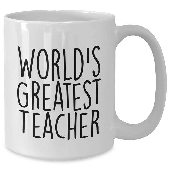 Funny World's Greatest Teacher Gifts from Mom for Teacher on Mother's Day - White Coffee Mug - Additional