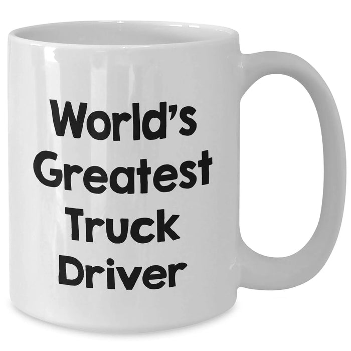 Funny Truck Driver Gifts, World's Greatest White Coffee Mug for Father's Day, Gifts from Men, Gifts for Truck Drivers - Additional