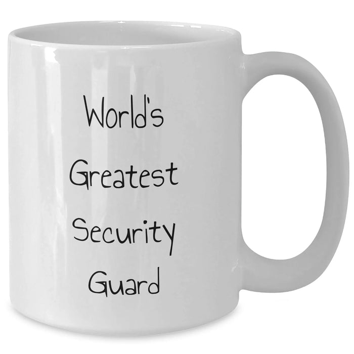 Funny Security Guard Quotes World's Greatest White Coffee Mug Gifts from Friends to Security Guard on Father's Day - Additional