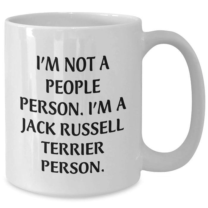 Funny Jack Russell Terrier Dog Lover Gifts from Dad to Men, 'I'm Not A People Person. I'm A Jack Russell Terrier Person.' White Coffee Mug for Father's Day - Additional