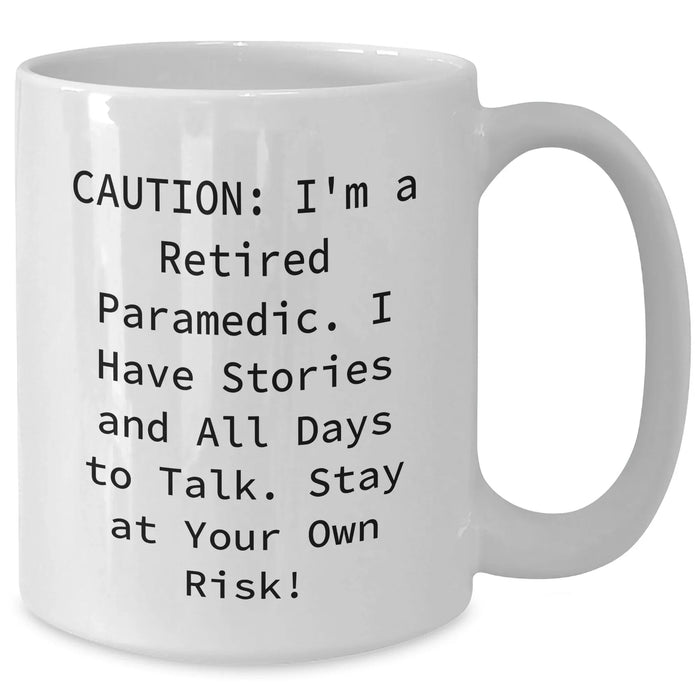 Funny Rescue Worker Gifts for Men from Retired Rescue Workers - Stay At Your Own Risk! White Coffee Mugs, Perfect Graduation Gifts for Rescue Worker Friends - Additional