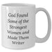 Funny Writer Gifts for Women from Friends - God Made Strong Women Writers White Coffee Mug, 11oz or 15oz, Ceramic, Microwave and Dishwasher Safe - Additional