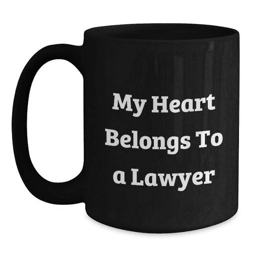 Funny Lawyer Gifts from Friends for Men Birthday Unique Unique Lawyer Mug with My Heart Belongs To A Lawyer - Main