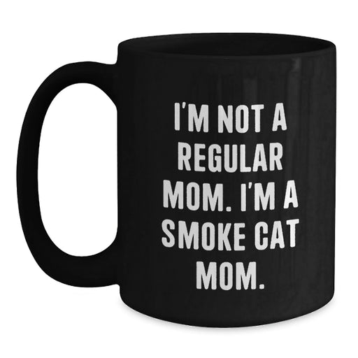 Christmas Smoke Cat Funny Gifts for Smoke Cat Lovers Black Coffee Mug from Friends - Main