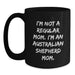 Australian Shepherd Dog Mom Funny Christmas Unique Gifts for Australian Shepherd Dog Lover Friends Family - 'I'm Not A Regular Mom. I'm An Australian Shepherd Mom.' Black Coffee Mug - Main