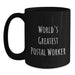 Funny Quote Gifts for Postal Worker - Black Coffee Mug - World's Greatest Postal Worker - Christmas Unique Gifts from Friends to Coworkers - Main