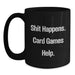 Funny Card Games Gift for Card Game Enthusiasts, Black Coffee Mug, Gifts from Friends for Men, Women, Black 11oz 15oz Ceramic - Main