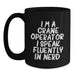 Crane Operator Gifts, Funny Christmas Mugs for Men, Women, Friends, Coworkers, Family, Black Coffee Mug, 'I'm A Crane Operator. I Speak Fluently In genius.' - Main