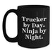 Funny Trucker Gifts for Men, Trucker By Day. Ninja By Night. Christmas Unique Gifts from Friends - Main