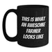 Funny Farmer Gifts - Black Coffee Mug for Awesome Farmer - Gifts from Friends to Farmer on Birthday - Main