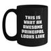 Gifts for Awesome Principals, Unique Black Coffee Mugs, Funny Quote 'This Is What An Awesome Principal Looks Like' - Gifts from Friends and Family - Main