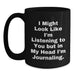 Funny Journaling Gifts for Friends from Men, Black Coffee Mug for Birthday Unique - Main
