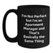 Funny Apartment Manager Quotes Black Coffee Mug Gifts from Men to Women Friends Coworkers Family Christmas - Main