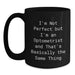 Funny Optometrist Gifts from Friends for Men - An Optometrist Says I'm Not Perfect Mug, Black Coffee Mug for Christmas Unique Gifts, Perfect for Coworkers - Main