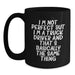 Funny Truck Driver Gifts from Friends for Birthday Unique Mugs I'm Not Perfect Black Coffee Mug, - Main