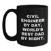 Funniest Civil Engineer Gifts for Men, World's Best Dad Black Coffee Mug, Perfect Unique Christmas Unique Gifts from Family, 11oz 15oz Ceramic Mugs - Main