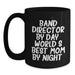 Funny Band Director Gifts from Mom By Night - Black Coffee Mug for Graduation - 'Band Director By Day, World's Best Mom By Night.' - Main