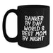 Banker Humor Gifts from Mom to World's Best Banker By Day, 11oz or 15oz Black Coffee Mug for Graduation - Main