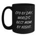 CFO Gifts by Day, Funny Mom by Night, Black Coffee Mug for Graduation, Gifts from Mom to CFO - 'Cfo By Day, World's Best Mom By Night.' - Main
