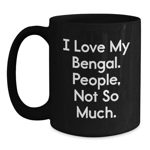 Funny Bengal Cat Black Coffee Mug Gifts from Friends for Bengal Cat Enthusiasts at Christmas Unique Gifts - Main