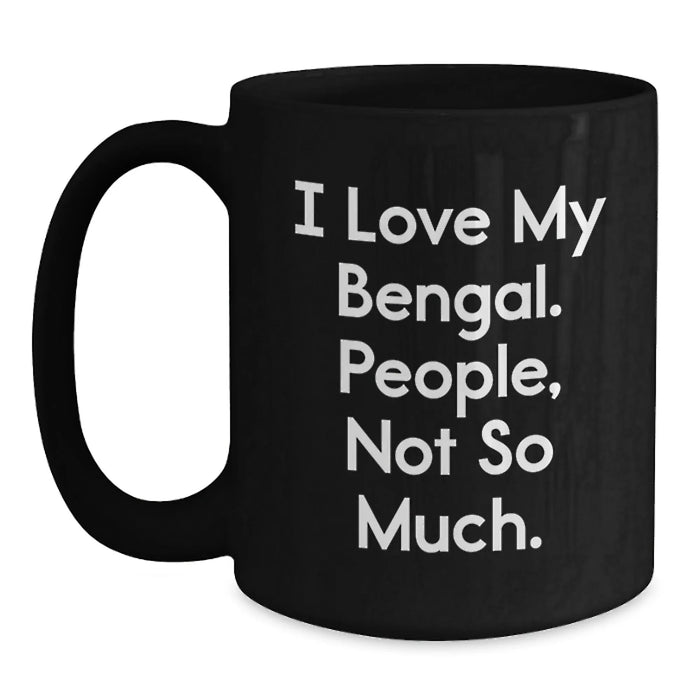 Funny Bengal Cat Black Coffee Mug Gifts from Friends for Bengal Cat Enthusiasts at Christmas Unique Gifts - Main