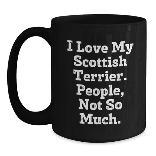 Funny Scottish Terrier Dog Lovers Gifts from Family for Him or Her, Black Coffee Mug, Christmas Unique Mugs for Scottish Terrier Dog Owners - Main